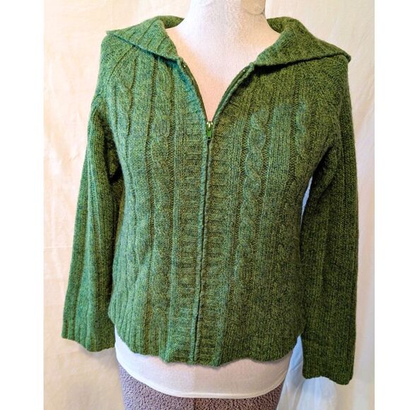 Irish Wool Cable Knit Cardigan, size S - Picture 1 of 7